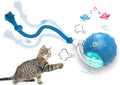 Giociv Interactive Cat Toys Ball for Indoor Cats Fast Rolling on Carpet, Chirping & Motion Activate Cat Toys (Blue)