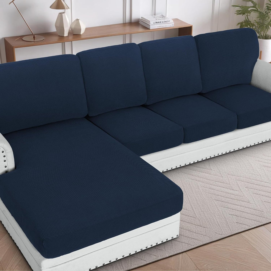 H.VERSAILTEX Sectional Couch Covers 8 Pieces Stretch Sofa Covers for Sectional Sofa
