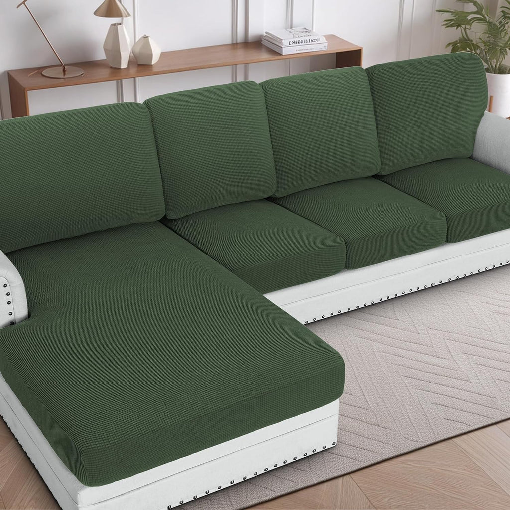 H.VERSAILTEX Sectional Couch Covers 8 Pieces Stretch Sofa Covers for Sectional Sofa