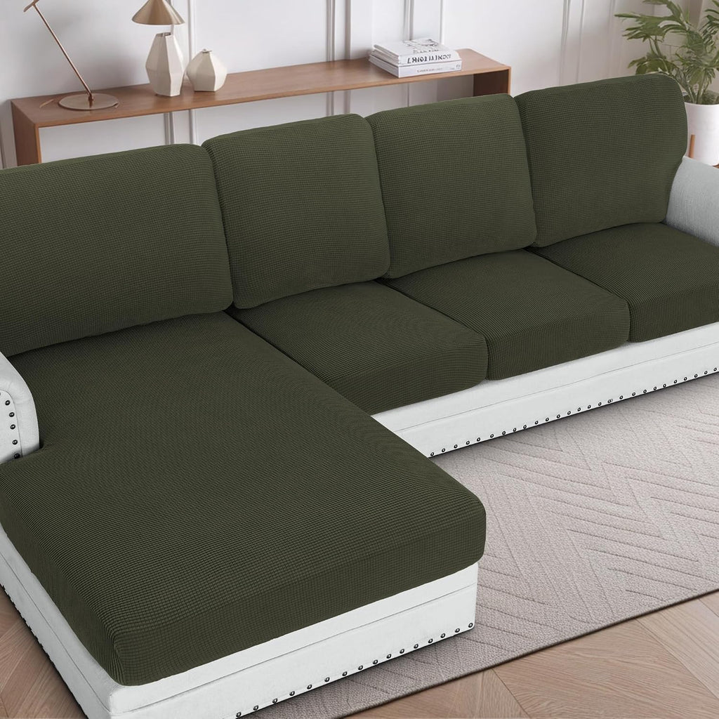 H.VERSAILTEX Sectional Couch Covers 8 Pieces Stretch Sofa Covers for Sectional Sofa