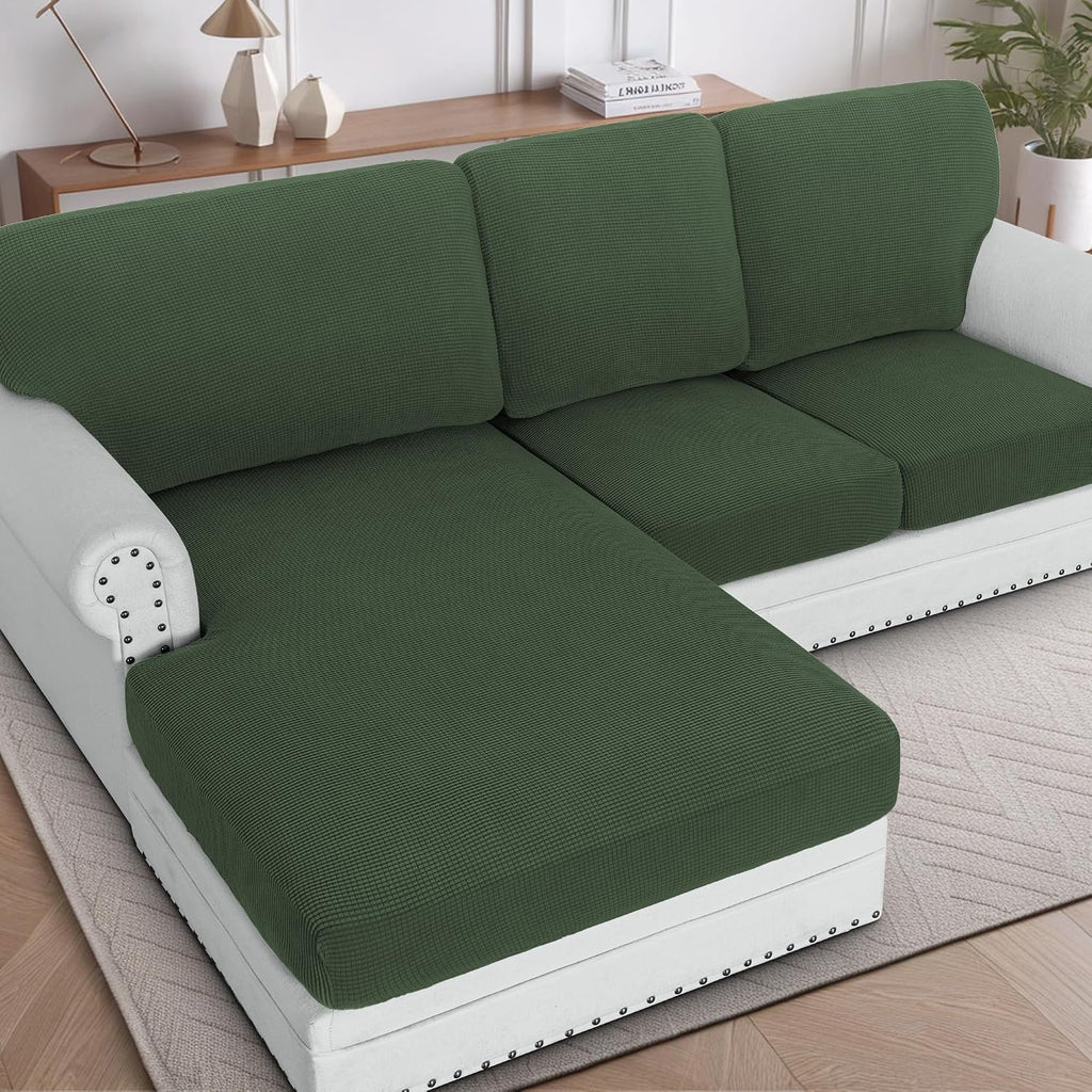H.VERSAILTEX Sectional Couch Covers 8 Pieces Stretch Sofa Covers for Sectional Sofa