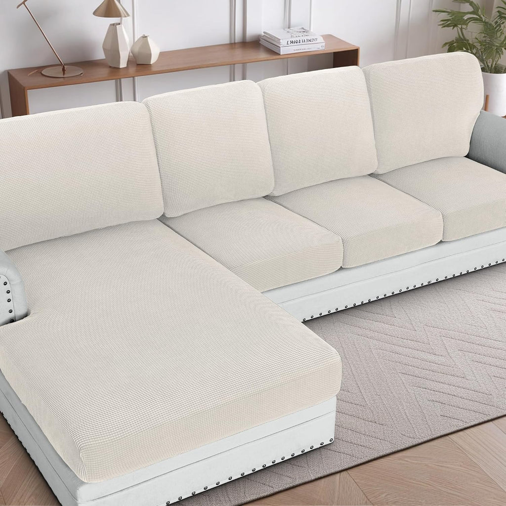 H.VERSAILTEX Sectional Couch Covers 8 Pieces Stretch Sofa Covers for Sectional Sofa