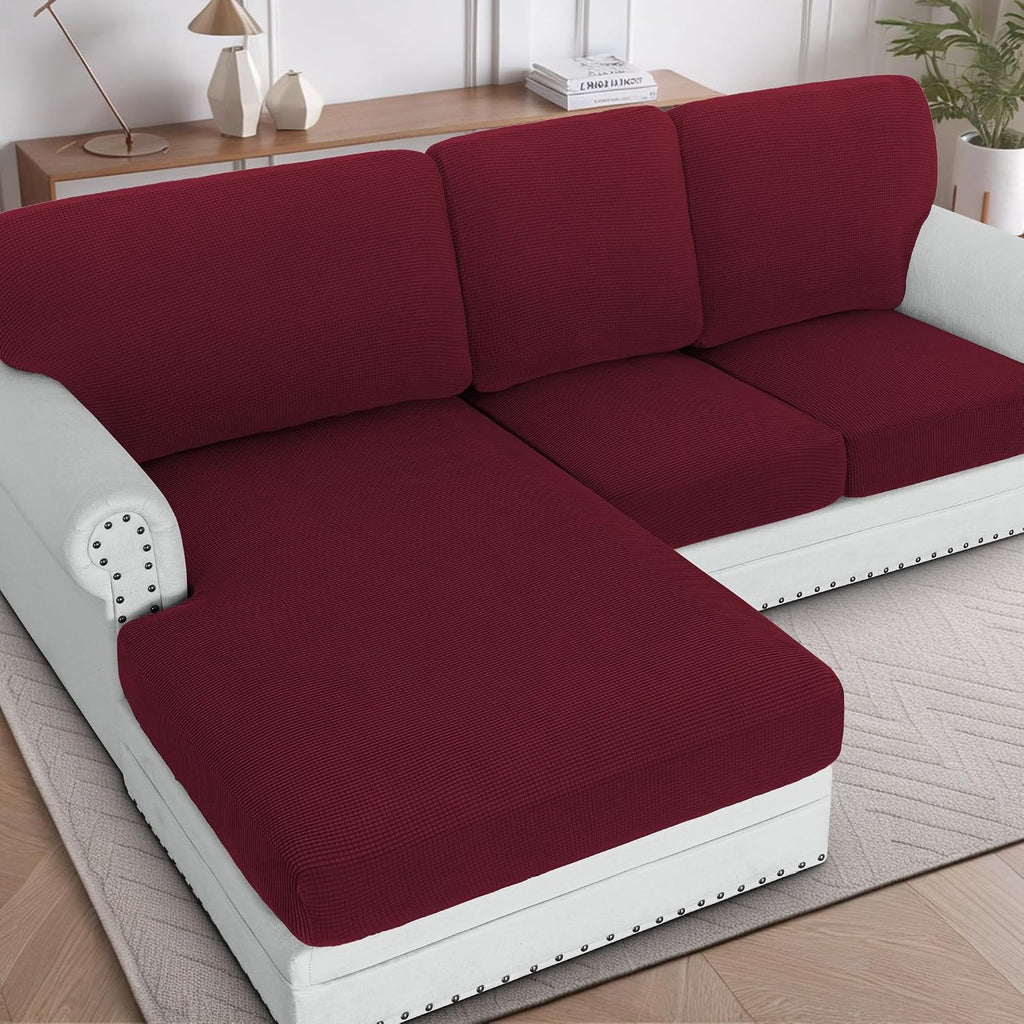H.VERSAILTEX Sectional Couch Covers 8 Pieces Stretch Sofa Covers for Sectional Sofa