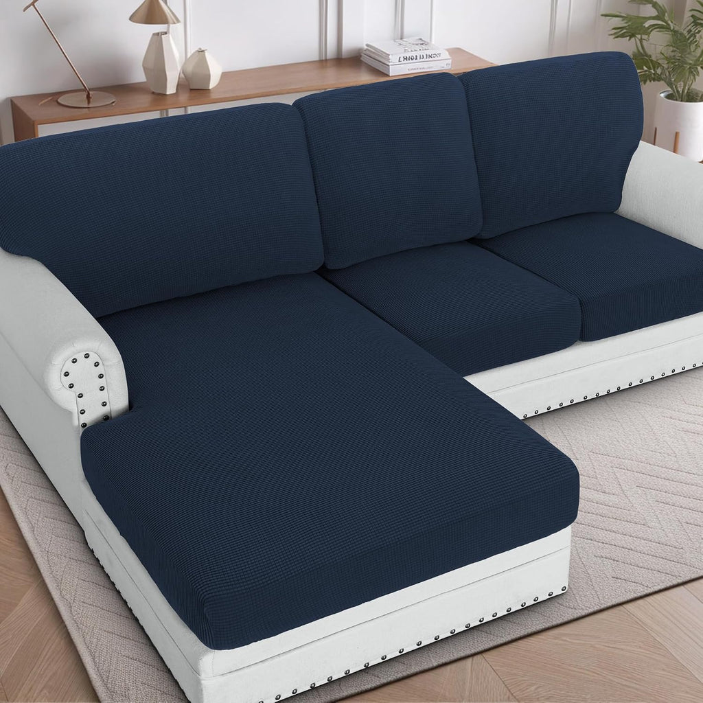 H.VERSAILTEX Sectional Couch Covers 8 Pieces Stretch Sofa Covers for Sectional Sofa