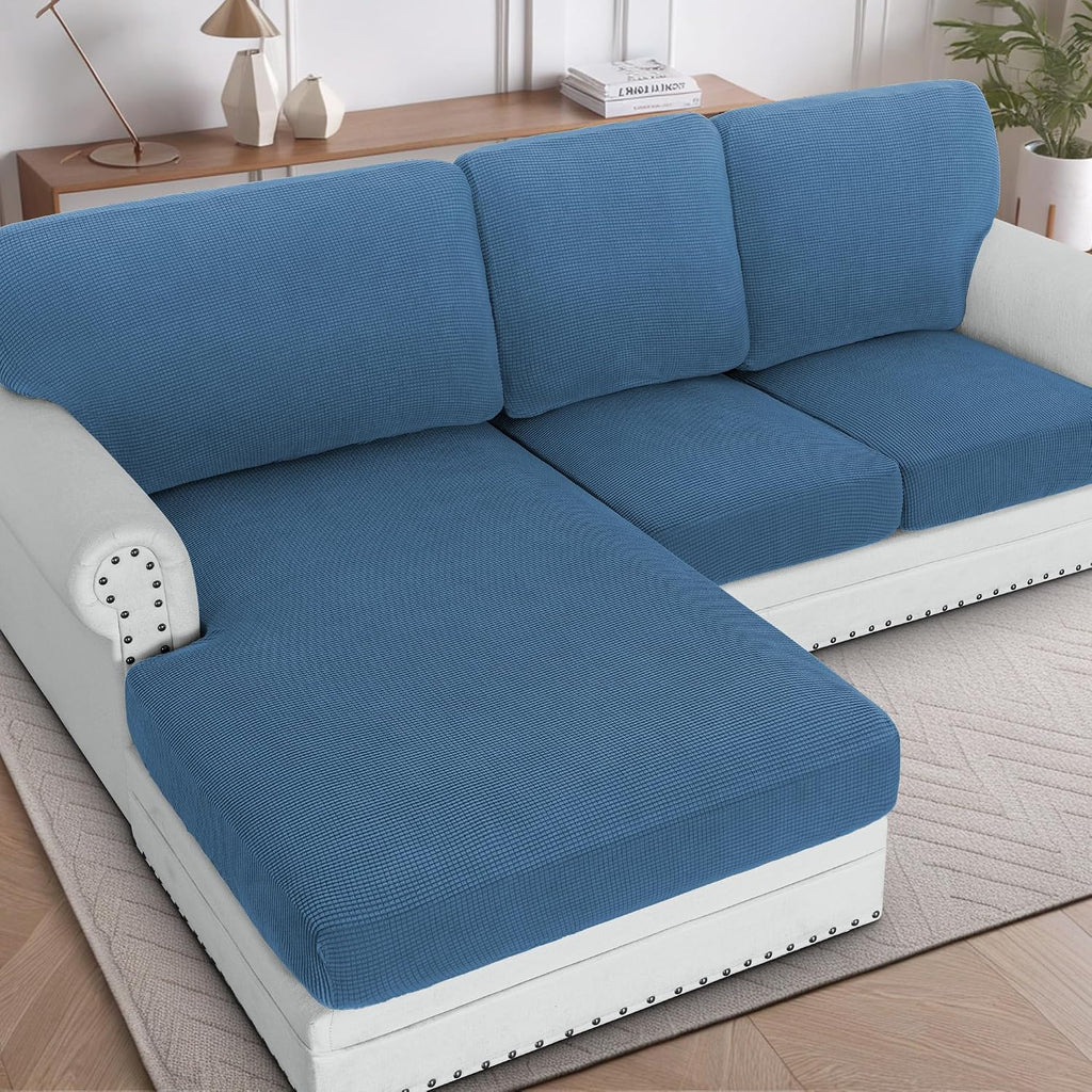 H.VERSAILTEX Sectional Couch Covers 8 Pieces Stretch Sofa Covers for Sectional Sofa