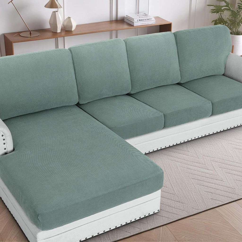 H.VERSAILTEX Sectional Couch Covers 8 Pieces Stretch Sofa Covers for Sectional Sofa