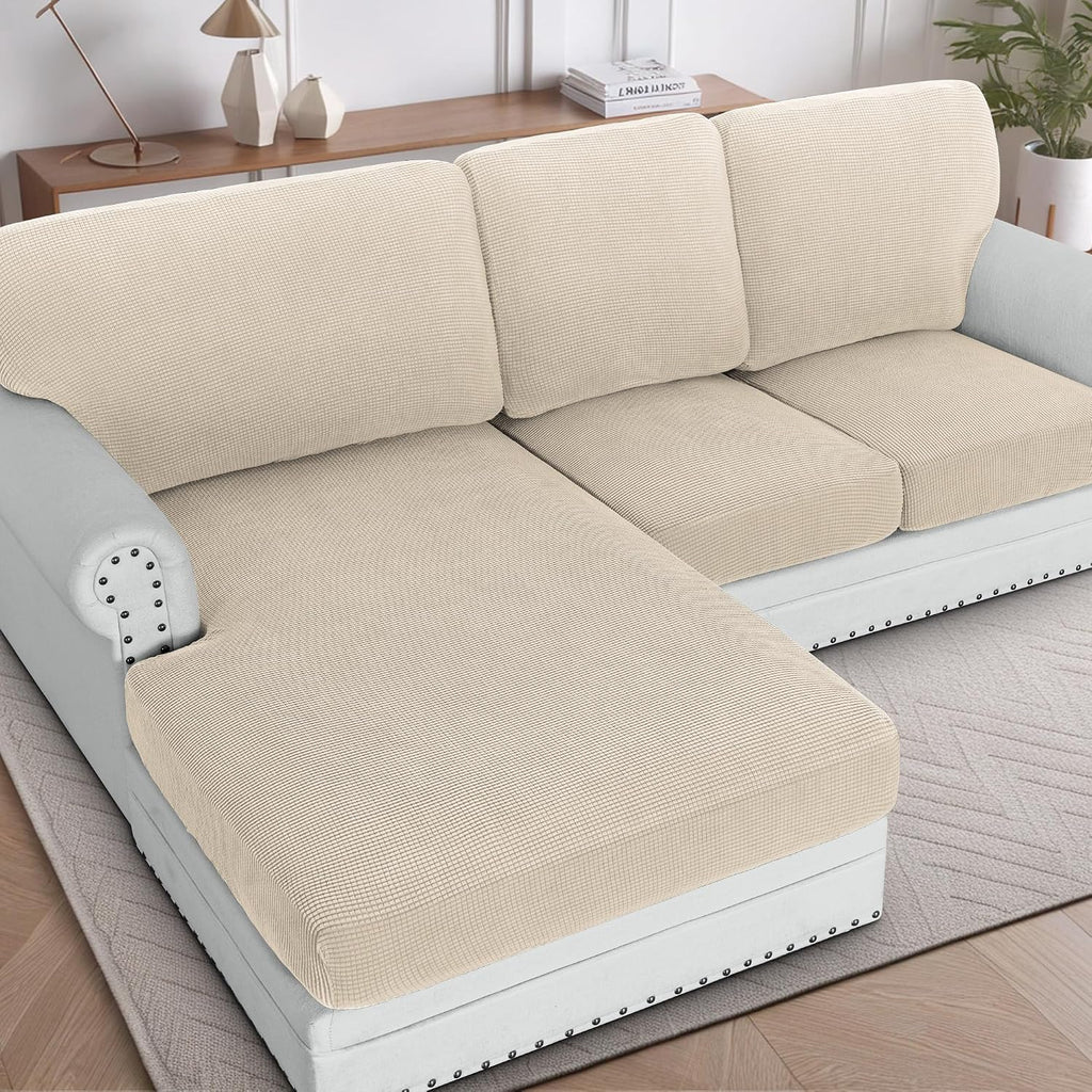 H.VERSAILTEX Sectional Couch Covers 8 Pieces Stretch Sofa Covers for Sectional Sofa