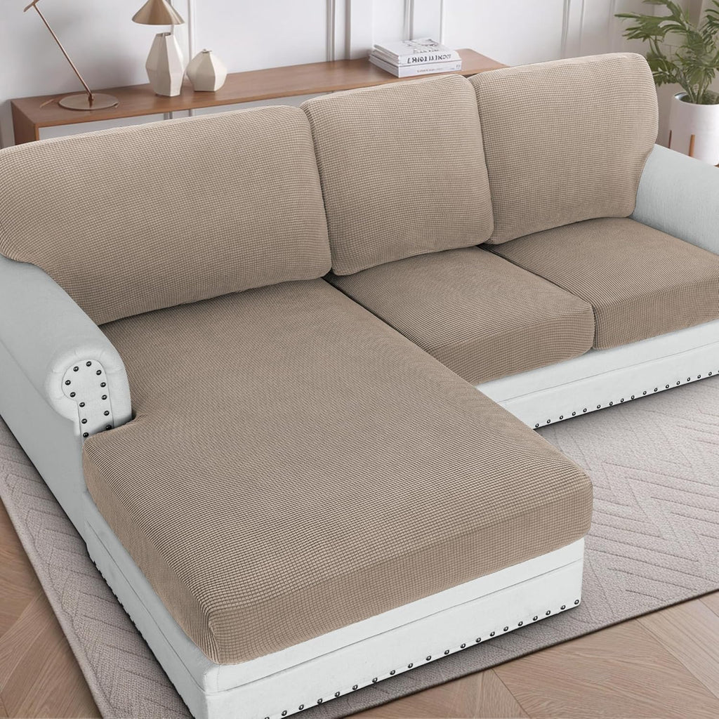 H.VERSAILTEX Sectional Couch Covers 8 Pieces Stretch Sofa Covers for Sectional Sofa