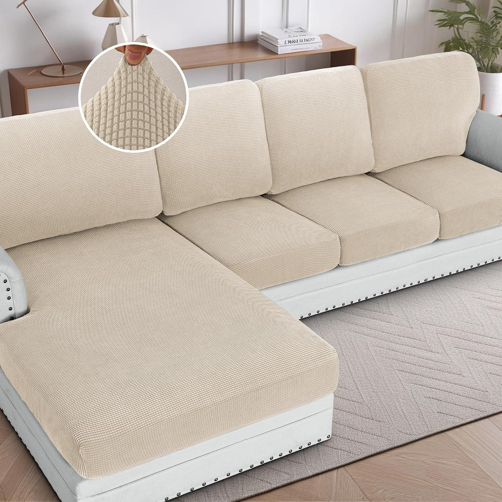 H.VERSAILTEX Sectional Couch Covers 8 Pieces Stretch Sofa Covers for Sectional Sofa