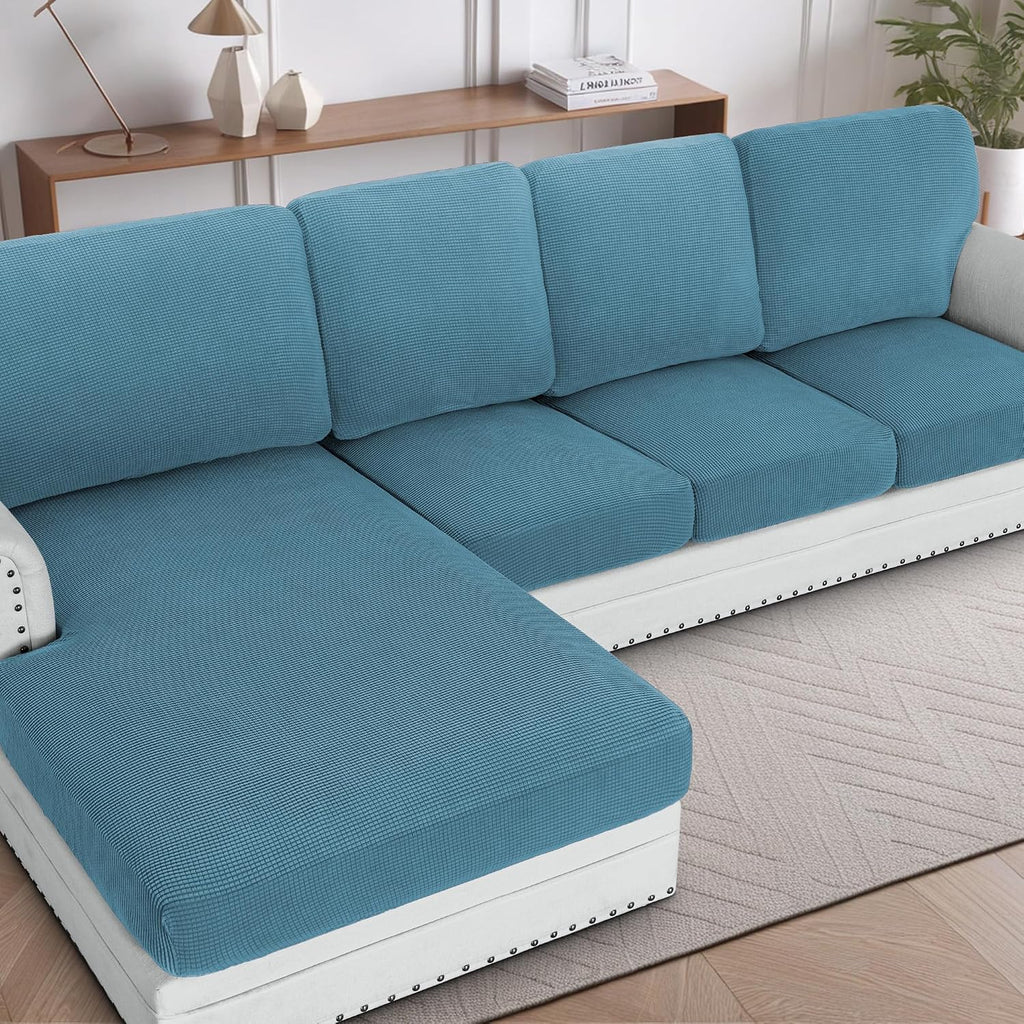 H.VERSAILTEX Sectional Couch Covers 8 Pieces Stretch Sofa Covers for Sectional Sofa