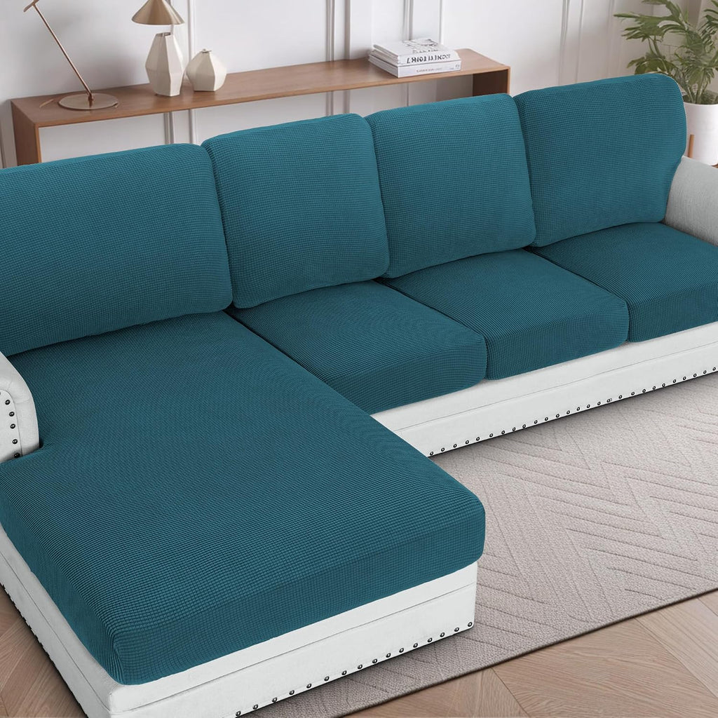 H.VERSAILTEX Sectional Couch Covers 8 Pieces Stretch Sofa Covers for Sectional Sofa