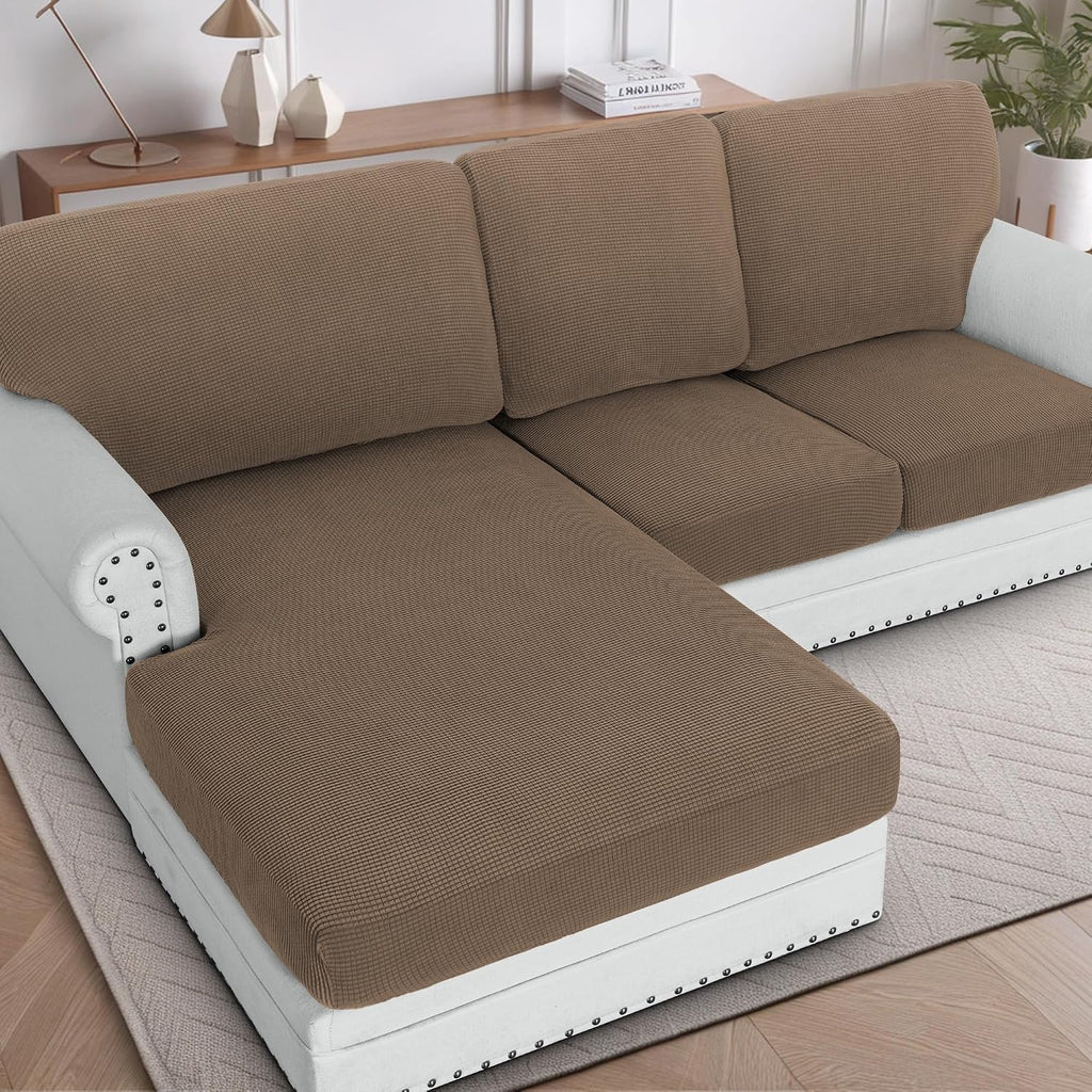 H.VERSAILTEX Sectional Couch Covers 8 Pieces Stretch Sofa Covers for Sectional Sofa