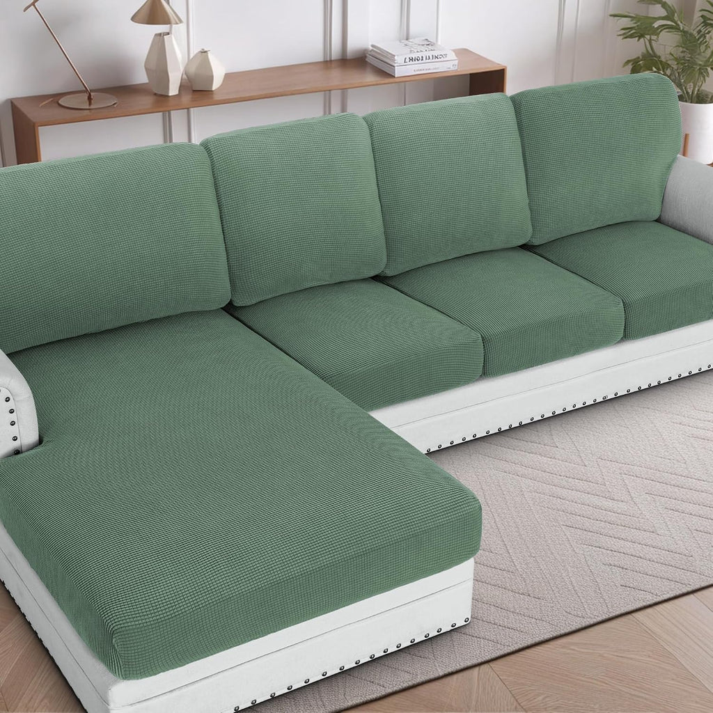 H.VERSAILTEX Sectional Couch Covers 8 Pieces Stretch Sofa Covers for Sectional Sofa