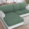H.VERSAILTEX Sectional Couch Covers 8 Pieces Stretch Sofa Covers for Sectional Sofa